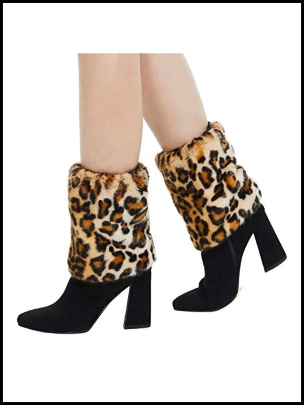 Faux Fur Leg Warmers for Women Fuzzy Boot Covers Costume